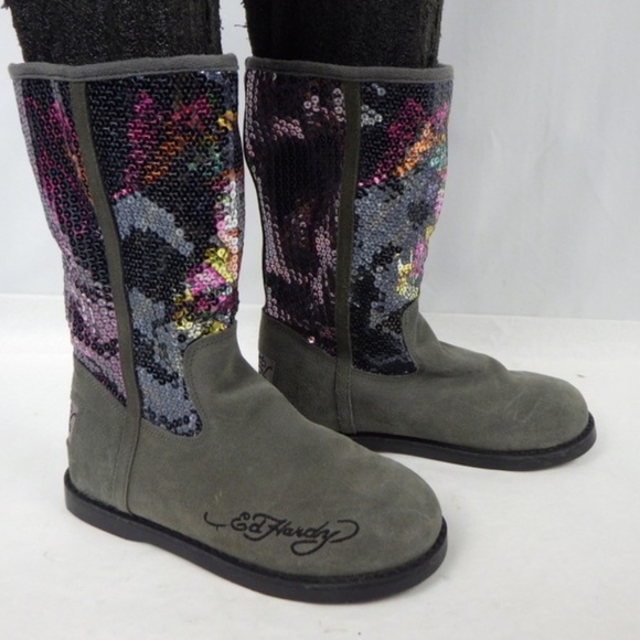 Ed Hardy Sequin Boots - Picture 2 of 6